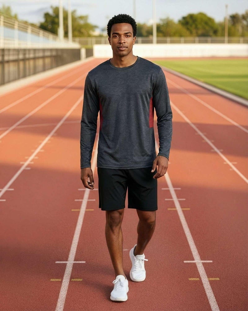 REALESSENTIALS Real Essentials 4 Pack: Mens Long Sleeve Dry Fit T Shirts Hiking Fishing Workout Gym Work Sun UPF 50 Wicking Running Tee, Set 6, X-Large - Image 4